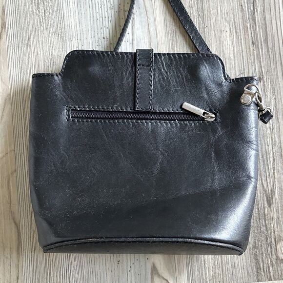 Vera Pelle Crossbody Purse Authentic Black Cross Body. Bag Made in Italy - Picture 12 of 16
